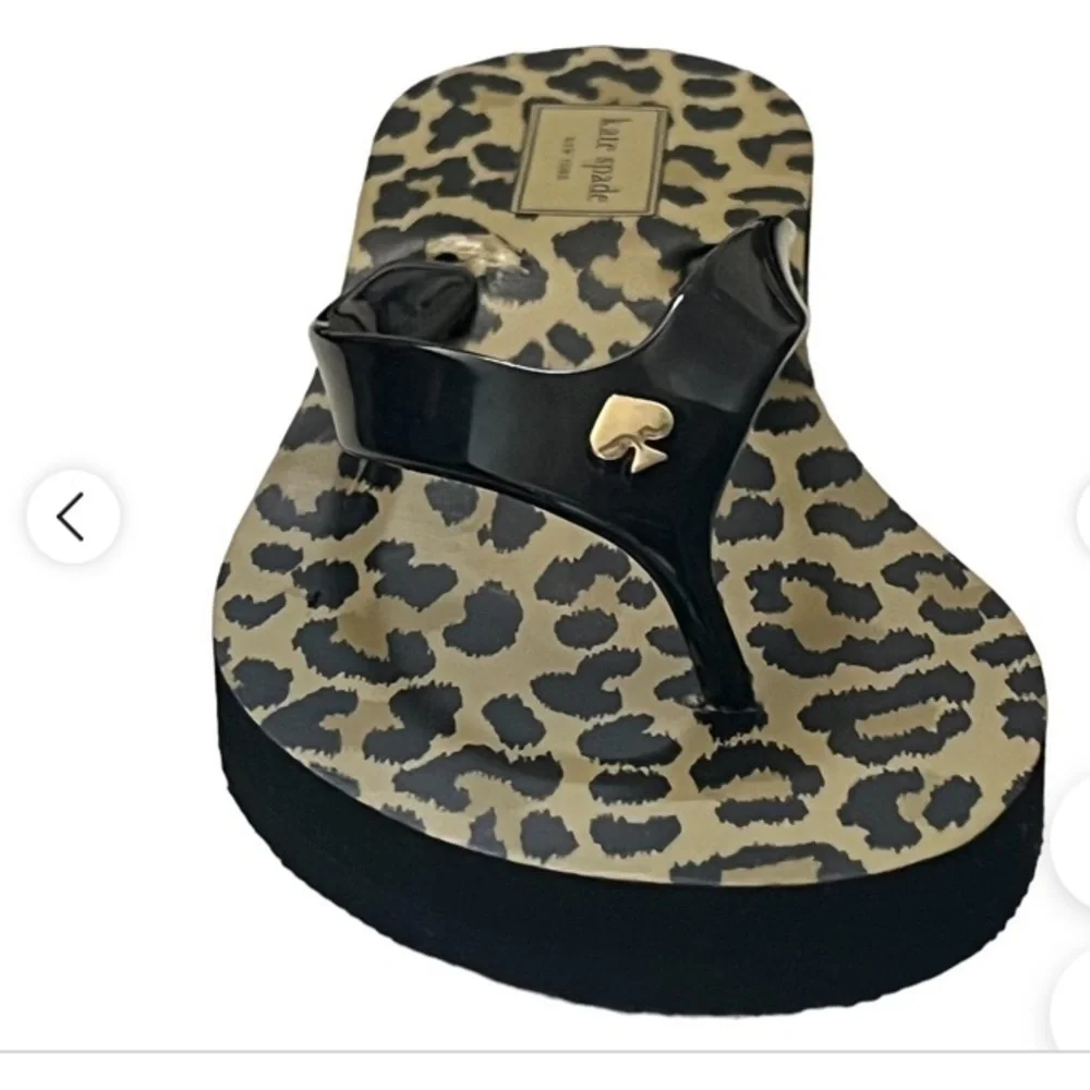 NWOT Kate Spade Flatbush Leopard print Flip Flops -